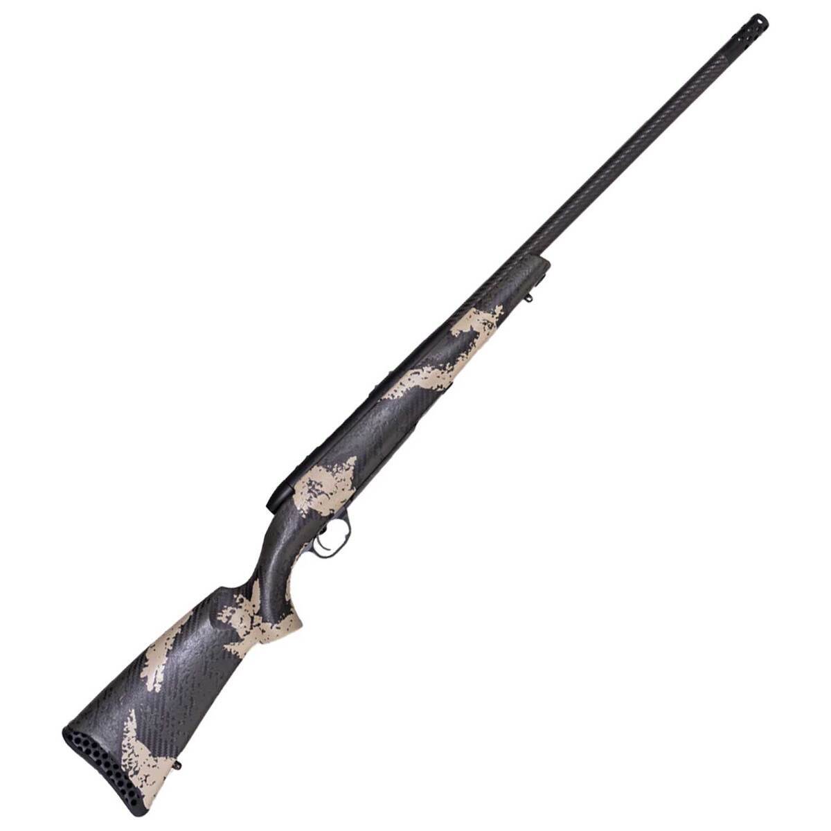 Weatherby Mark V Backcountry Guide 243 Winchester BSF Carbon/Graphite Black Cerakote/Backpack Camo Left Hand Bolt Action Rifle - 24in - Camo Weatherby Mark V Backcountry Guide 243 Winchester BSF Carbon/Graphite Black Cerakote/Backpack Camo Left Hand Bolt Action Rifle - 24in - Camo