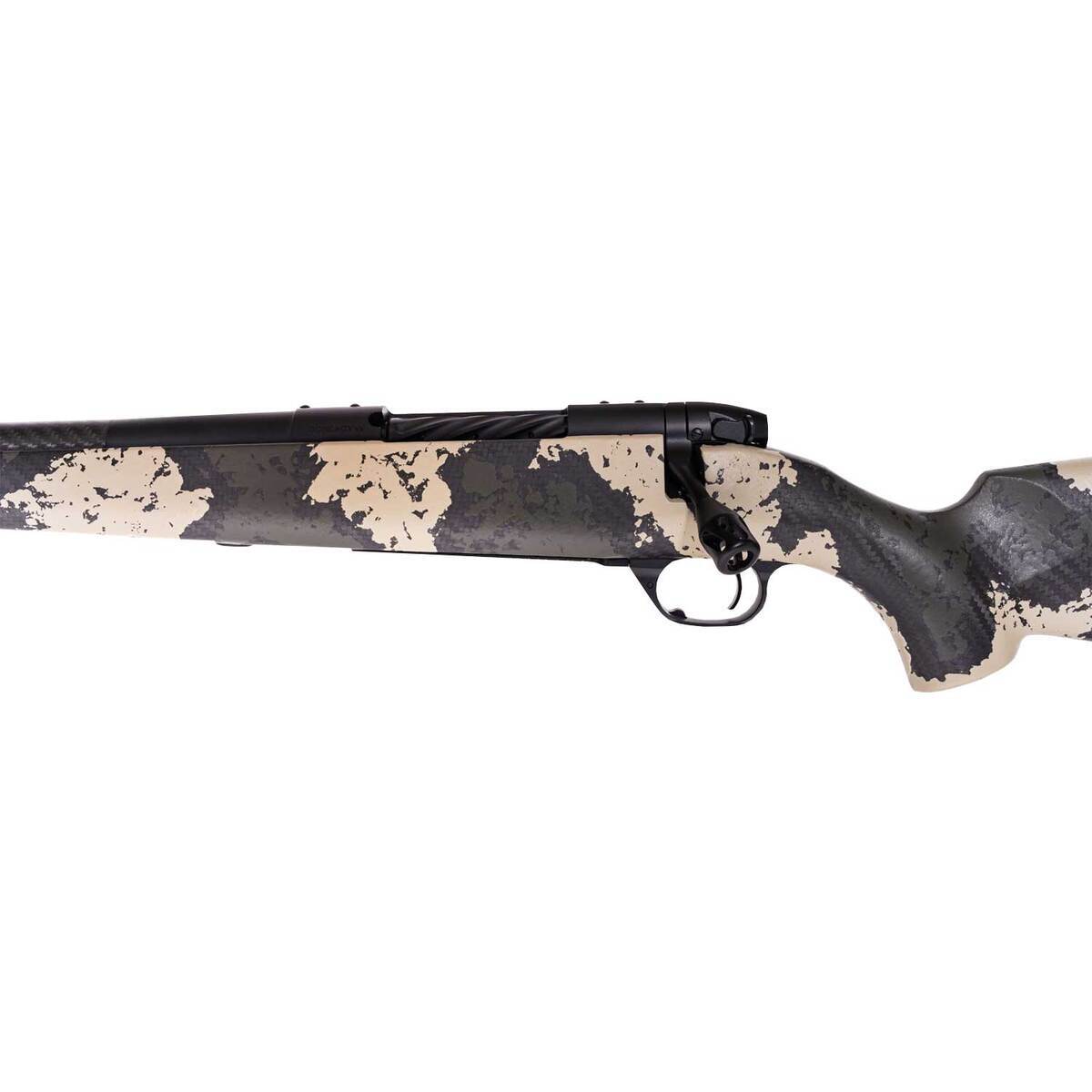 Weatherby Mark V Backcountry Guide 243 Winchester BSF Carbon/Graphite Black Cerakote/Backpack Camo Left Hand Bolt Action Rifle - 24in - Camo Weatherby Mark V Backcountry Guide 243 Winchester BSF Carbon/Graphite Black Cerakote/Backpack Camo Left Hand Bolt Action Rifle - 24in - Camo