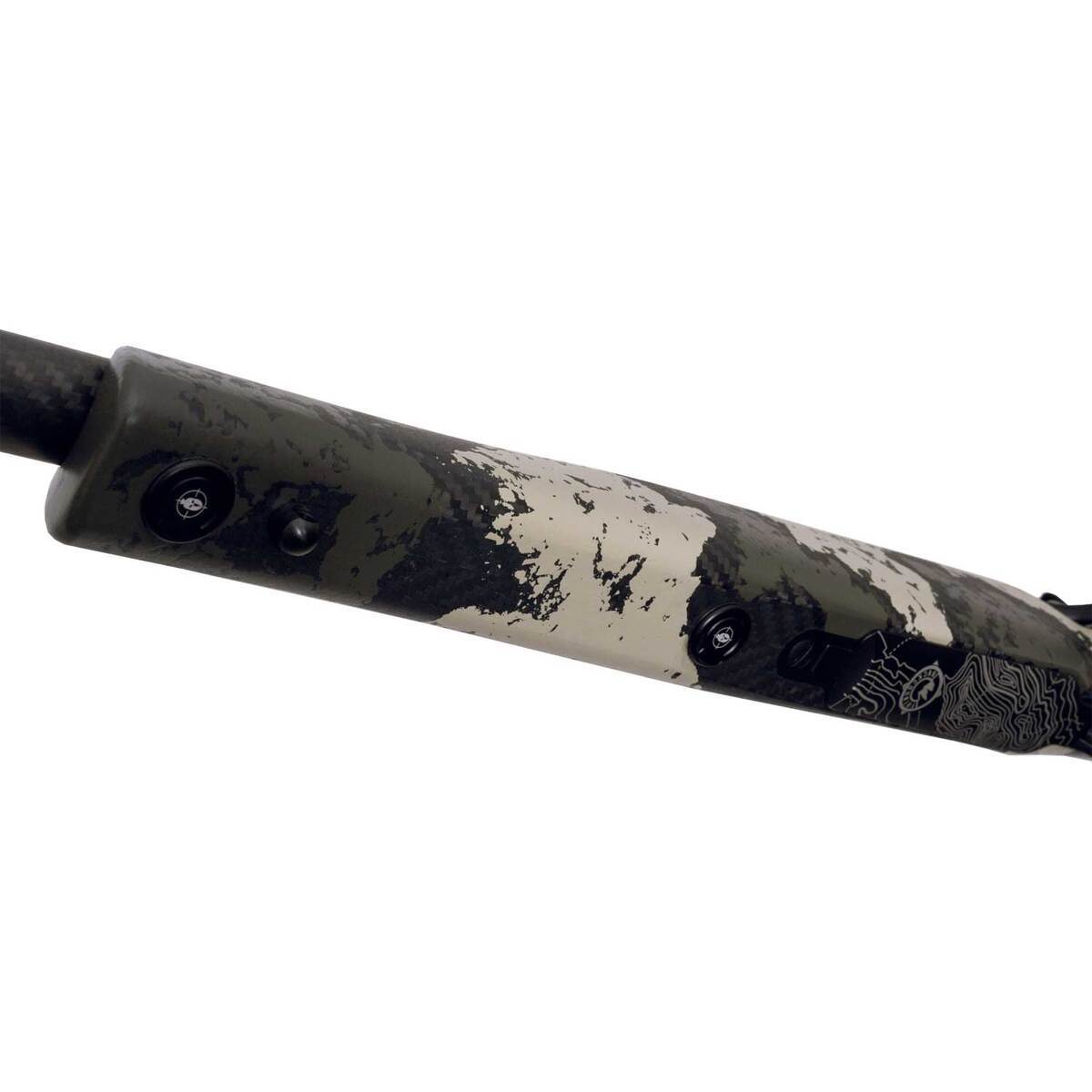 Weatherby Mark V Backcountry Guide 243 Winchester BSF Carbon/Graphite Black Cerakote/Backpack Camo Left Hand Bolt Action Rifle - 24in - Camo Weatherby Mark V Backcountry Guide 243 Winchester BSF Carbon/Graphite Black Cerakote/Backpack Camo Left Hand Bolt Action Rifle - 24in - Camo