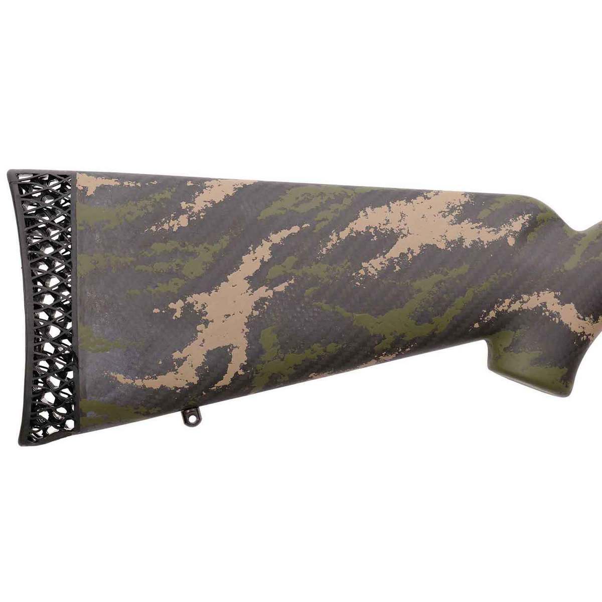 Weatherby Mark V Backcountry McMillan Tan Bolt Action Rifle - 6.5-300 Weatherby Magnum - Carbon Fiber With Green & Tan Sponge Patterns Weatherby Mark V Backcountry McMillan Tan Bolt Action Rifle - 6.5-300 Weatherby Magnum - Carbon Fiber With Green & Tan Sponge Patterns