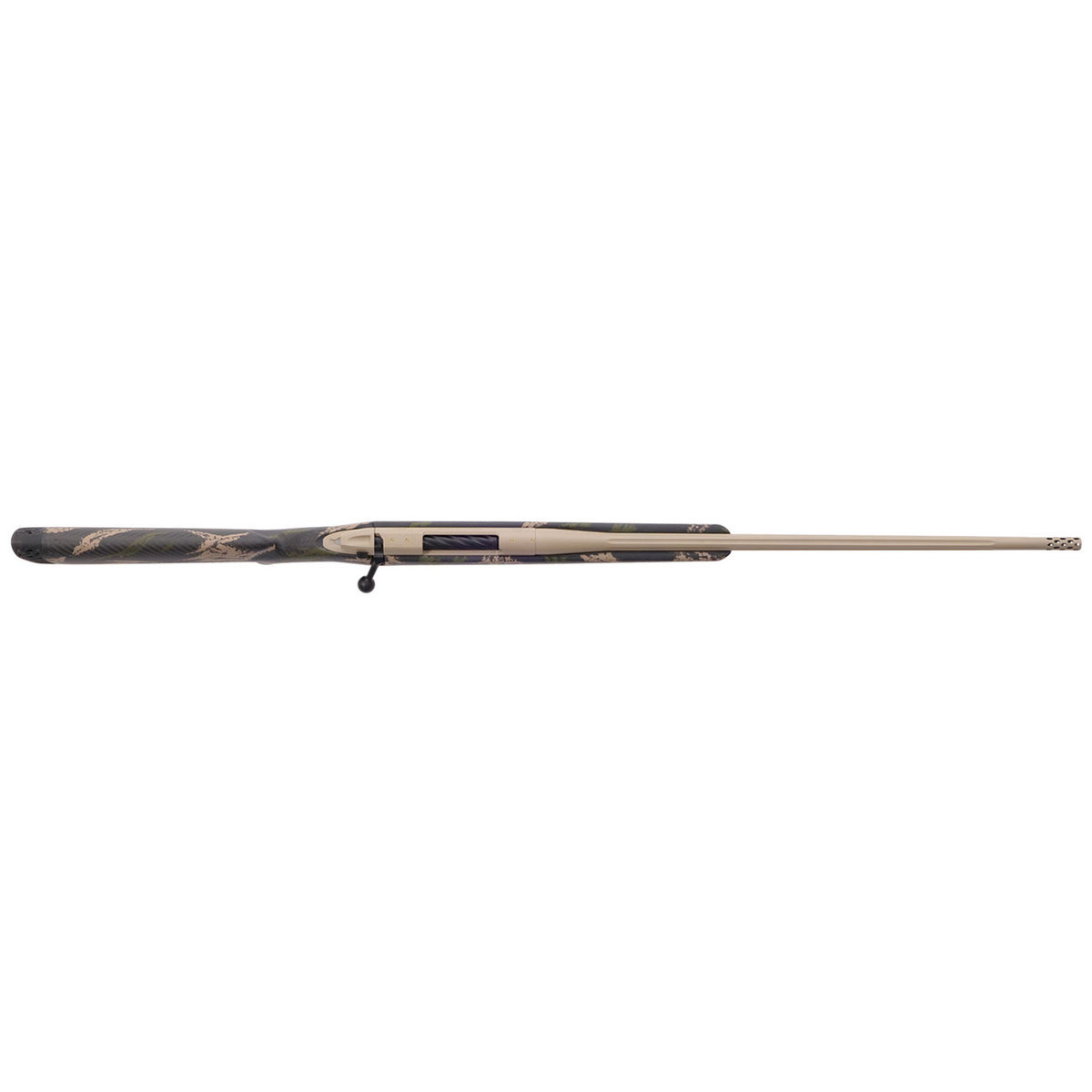 Weatherby Mark V Backcountry McMillan Tan Bolt Action Rifle - 6.5-300 Weatherby Magnum - Carbon Fiber With Green & Tan Sponge Patterns Weatherby Mark V Backcountry McMillan Tan Bolt Action Rifle - 6.5-300 Weatherby Magnum - Carbon Fiber With Green & Tan Sponge Patterns