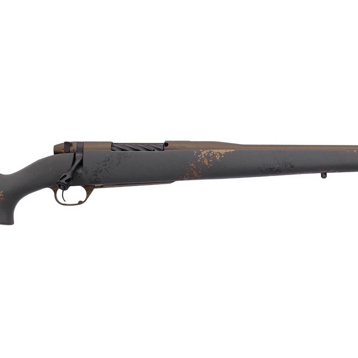 Weatherby Mark V Camilla Ultra Lightweight Midnight Bronze Cerakote Black Smoke Gold Sponged Bolt Action Rifle - 243 Winchester - 22in - Black Weatherby Mark V Camilla Ultra Lightweight Midnight Bronze Cerakote Black Smoke Gold Sponged Bolt Action Rifle - 243 Winchester - 22in - Black
