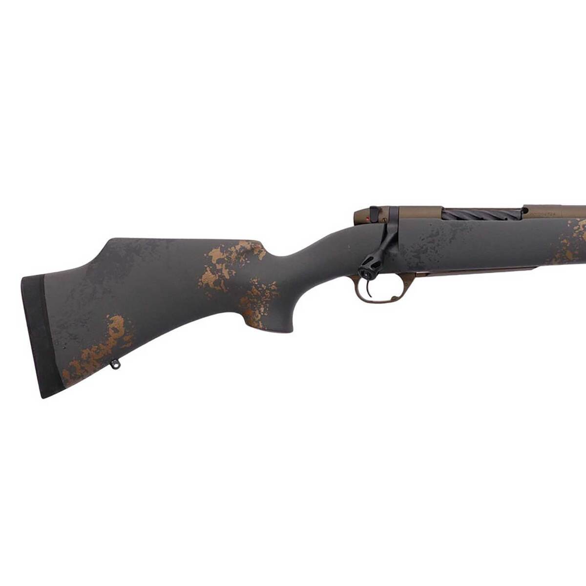 Weatherby Mark V Camilla Ultra Lightweight Midnight Bronze Cerakote Black Smoke Gold Sponged Bolt Action Rifle - 6.5 Weatherby RPM - 24in - Black Weatherby Mark V Camilla Ultra Lightweight Midnight Bronze Cerakote Black Smoke Gold Sponged Bolt Action Rifle - 6.5 Weatherby RPM - 24in - Black