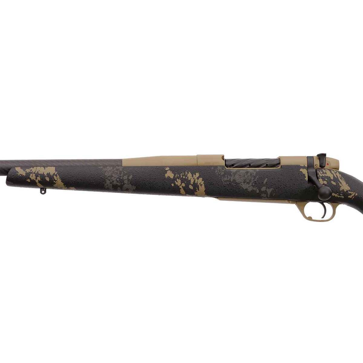 Weatherby Mark V Carbonmark Coyote Tan Cerakote Left Hand Bolt Action Rifle - 300 Weatherby Magnum - 28in - Gray and Tan Sponge Camo Weatherby Mark V Carbonmark Coyote Tan Cerakote Left Hand Bolt Action Rifle - 300 Weatherby Magnum - 28in - Gray and Tan Sponge Camo