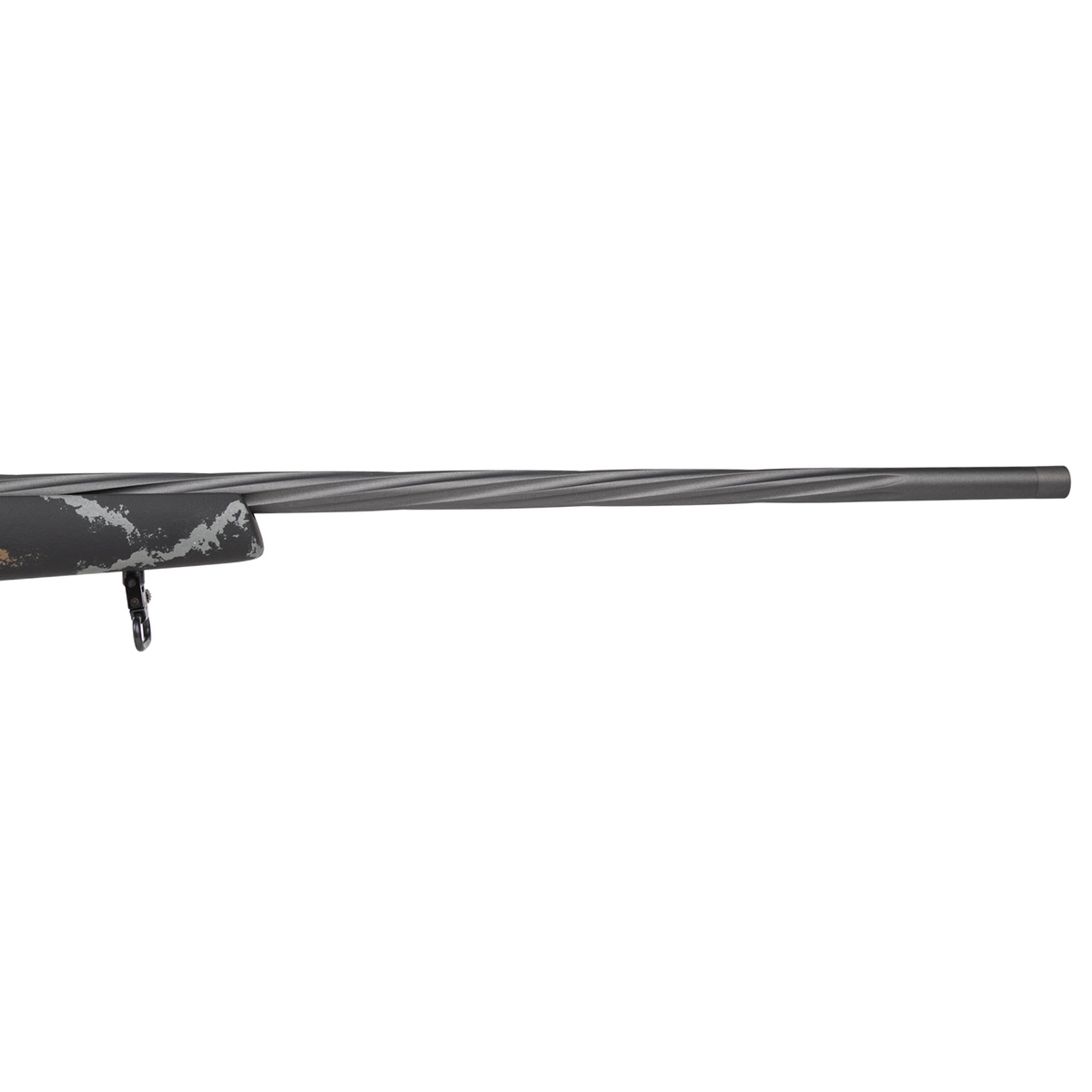 Weatherby Mark V MeatEater Tungsten Cerakote Left Hand Bolt Action Rifle - 6.5-300 Weatherby Magnum - 26in - Black Base, Tan and Gray Sponge Camo Weatherby Mark V MeatEater Tungsten Cerakote Left Hand Bolt Action Rifle - 6.5-300 Weatherby Magnum - 26in - Black Base, Tan and Gray Sponge Camo