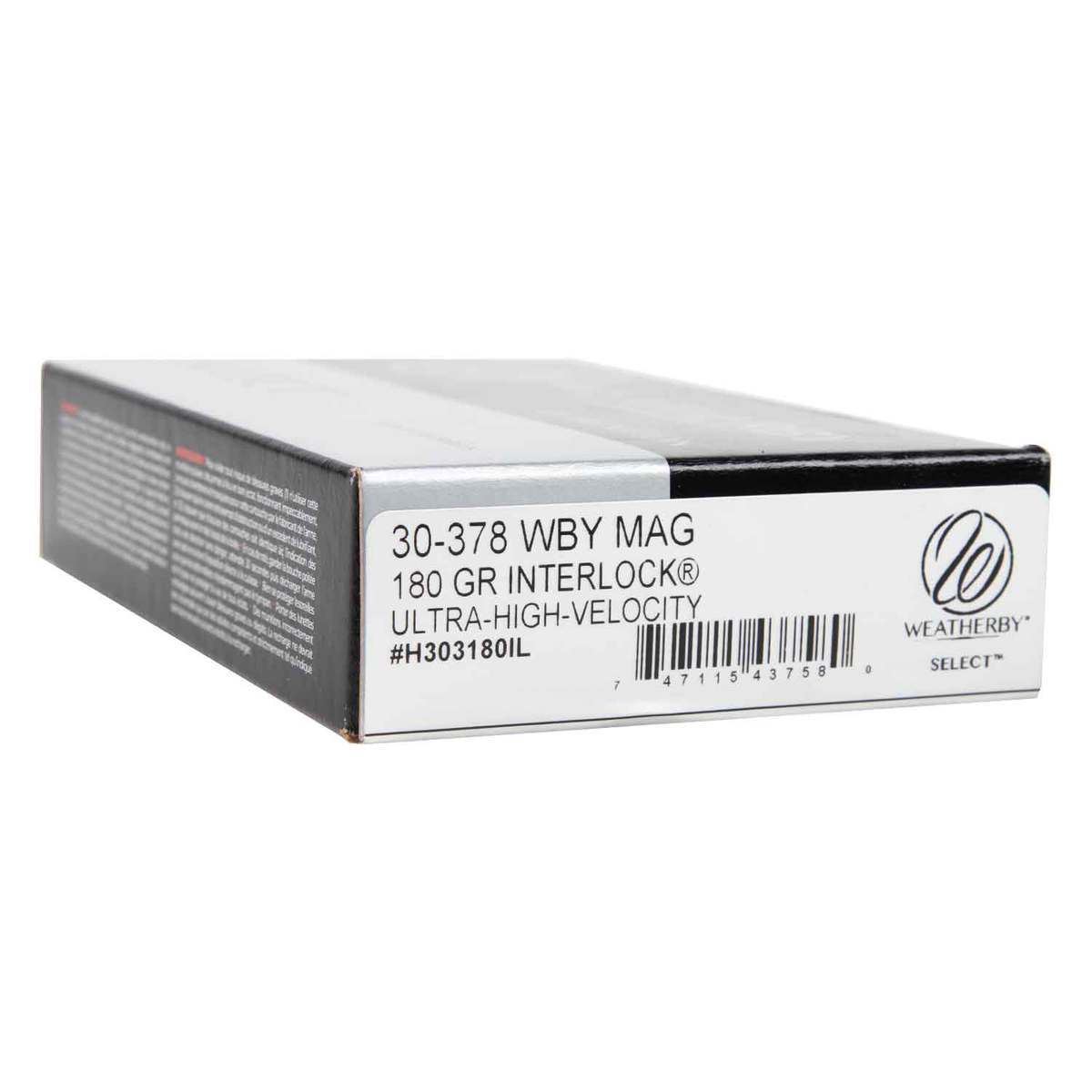 Weatherby Select Plus 30-378 Weatherby Magnum 180gr Hornady Interlock Rifle - 20 Rounds Weatherby Select Plus 30-378 Weatherby Magnum 180gr Hornady Interlock Rifle - 20 Rounds