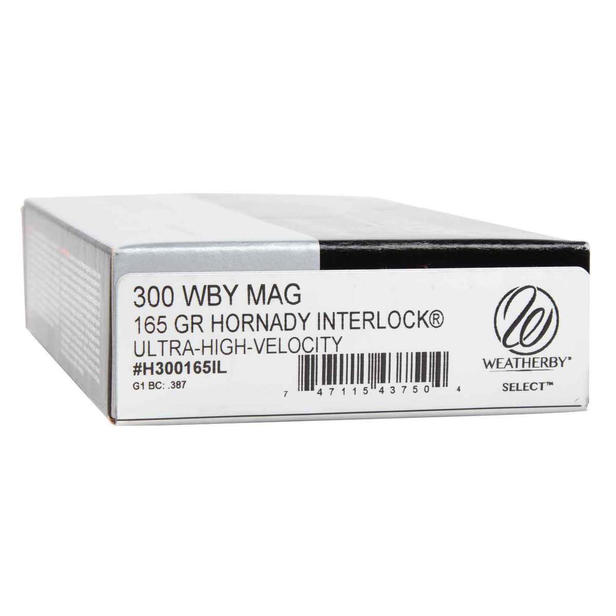 Weatherby Select 300 Weatherby Magnum 165gr Hornady Interlock Rifle Ammo - 20 Rounds Weatherby Select 300 Weatherby Magnum 165gr Hornady Interlock Rifle Ammo - 20 Rounds