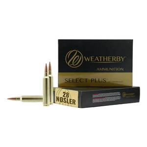 Weatherby Select Plus 28 Nosler 163gr Hammer Custom Centerfire Rifle Ammo - 20 Rounds