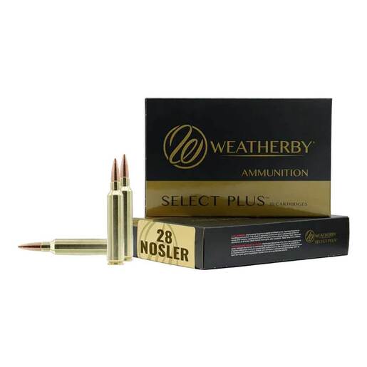 Weatherby Select Plus 28 Nosler 163gr Hammer Custom Centerfire Rifle Ammo Ammo - 20 Rounds 20 Rounds Ammo