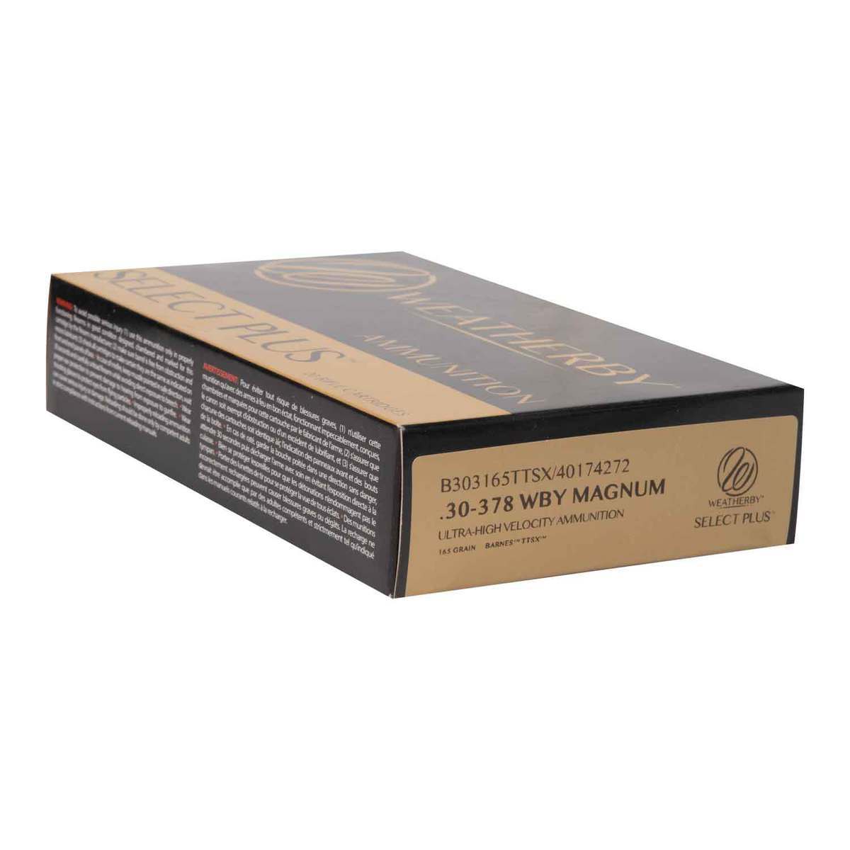 Weatherby Select Plus 30-378 Weatherby Magnum 165gr Barnes Tipped TSX Lead Free Rifle Ammo - 20 Rounds Weatherby Select Plus 30-378 Weatherby Magnum 165gr Barnes Tipped TSX Lead Free Rifle Ammo - 20 Rounds