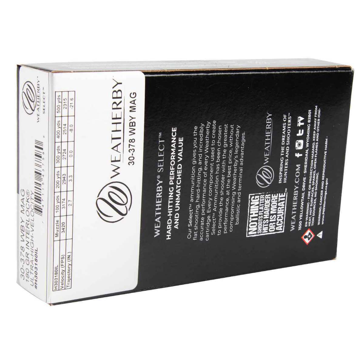 Weatherby Select Plus 30-378 Weatherby Magnum 180gr Hornady Interlock Rifle - 20 Rounds Weatherby Select Plus 30-378 Weatherby Magnum 180gr Hornady Interlock Rifle - 20 Rounds
