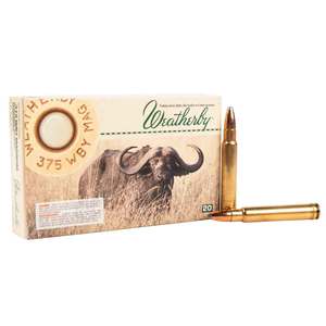 Weatherby Select Plus 375 Weatherby Magnum 300gr Nosler Partition Rifle Ammo - 20 Rounds