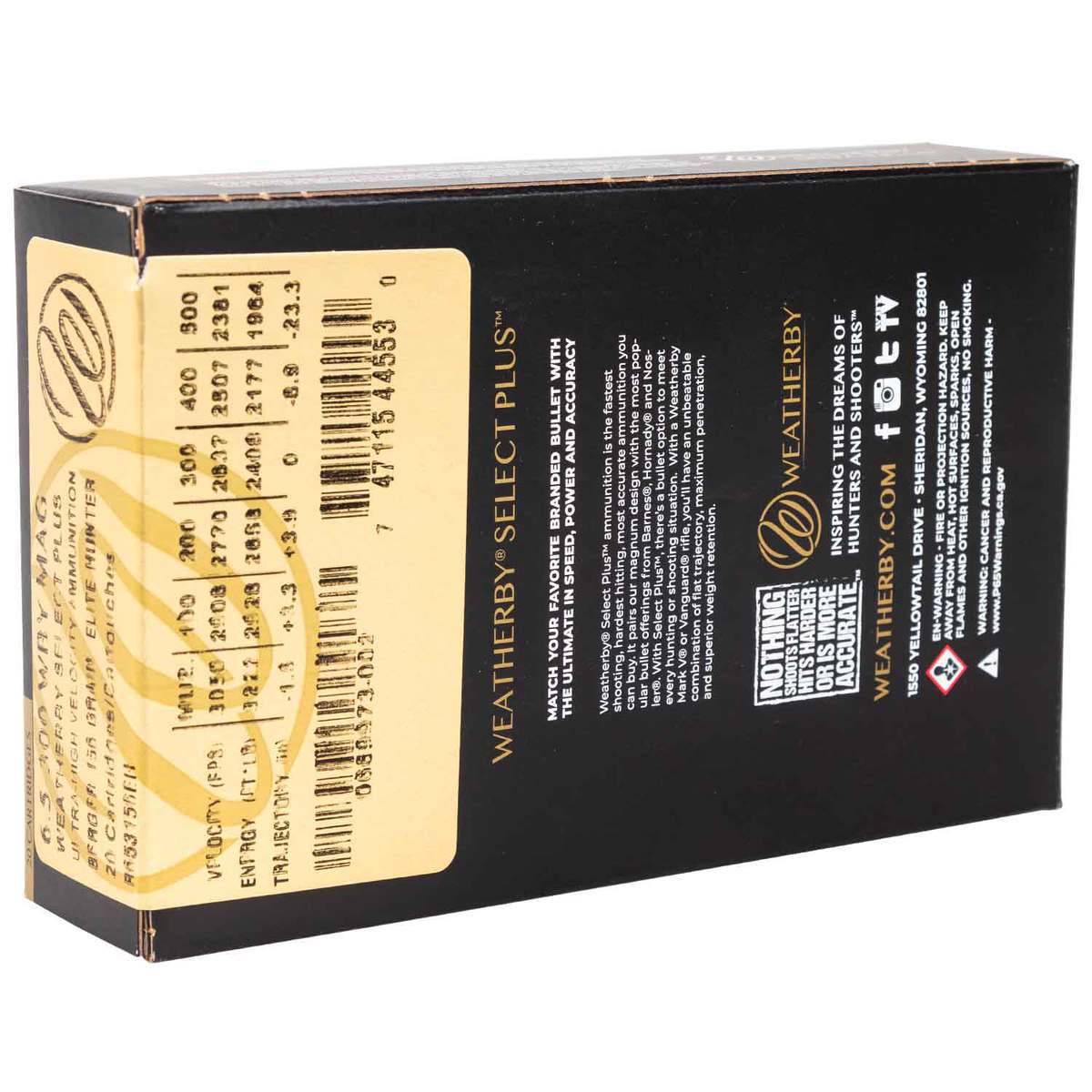 Weatherby Select Plus 6.5-300 Weatherby Magnum 156gr Berger Elite Hunter Rifle Ammo - 20 Rounds Weatherby Select Plus 6.5-300 Weatherby Magnum 156gr Berger Elite Hunter Rifle Ammo - 20 Rounds