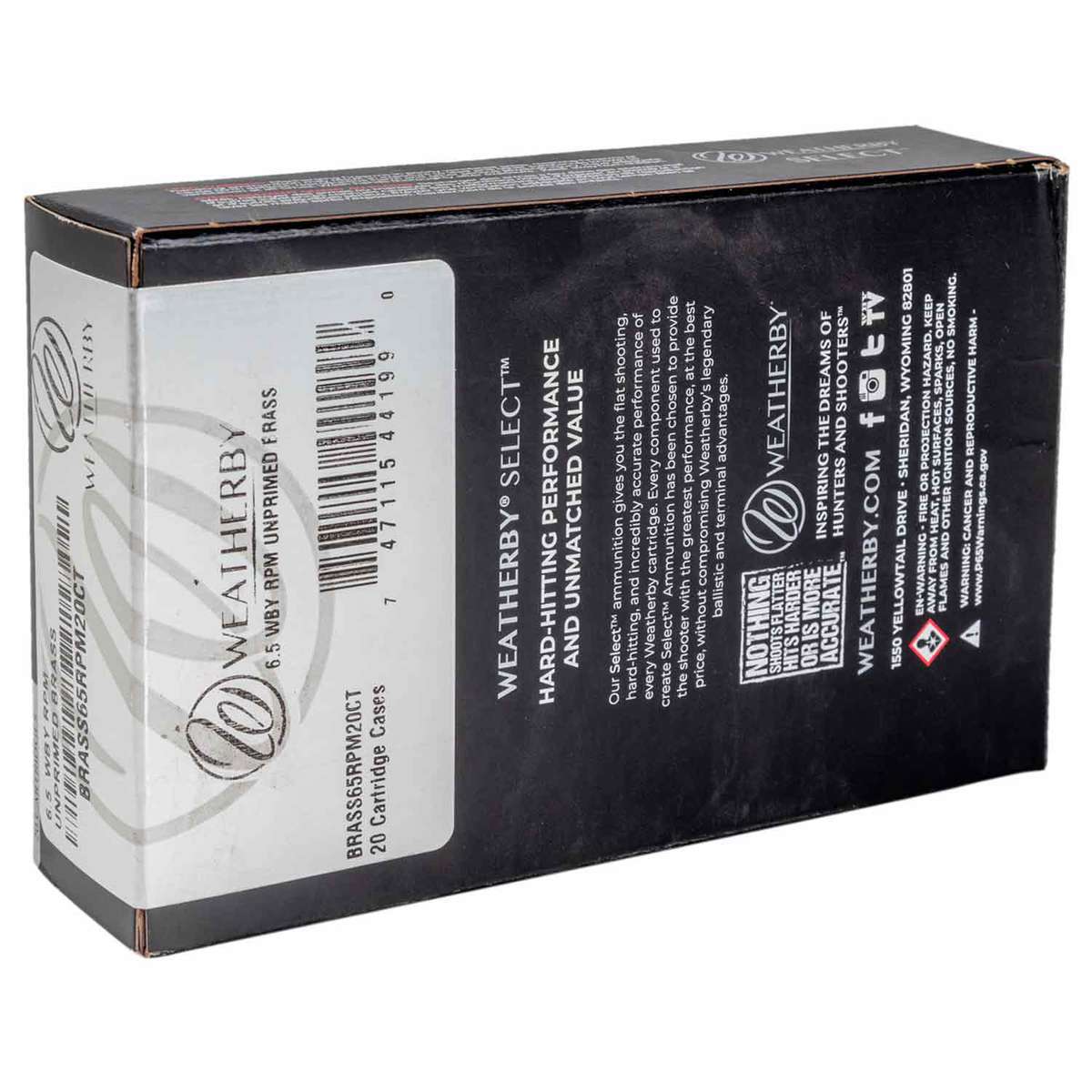 Weatherby Unprimed 6.5 Weatherby RPM Reloading Brass - 20 Count Weatherby Unprimed 6.5 Weatherby RPM Reloading Brass - 20 Count