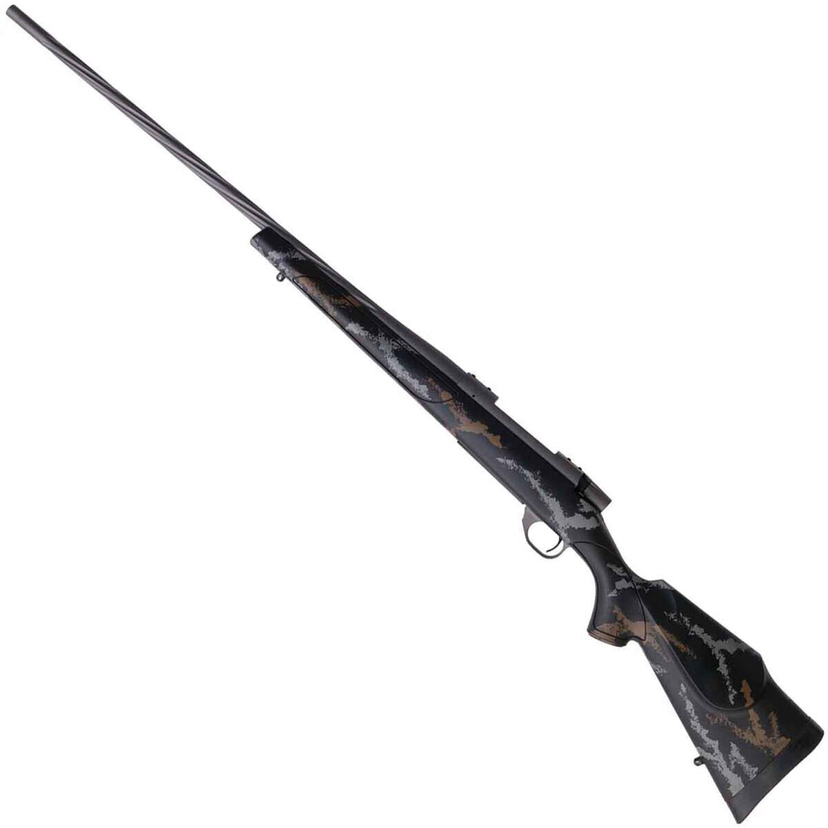 Weatherby Vanguard MeatEater Edition Tungsten Cerakote Bolt Action Rifle – 6.5 PRC - Black Base, Tan And Gray Sponge Camo Weatherby Vanguard MeatEater Edition Tungsten Cerakote Bolt Action Rifle – 6.5 PRC - Black Base, Tan And Gray Sponge Camo