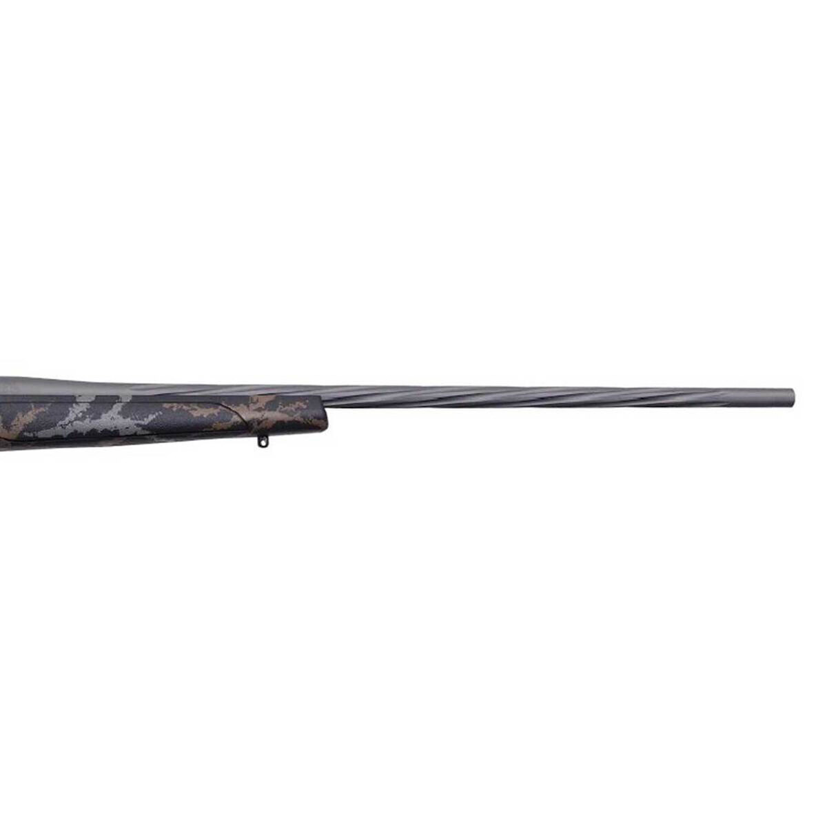 Weatherby Vanguard MeatEater Edition Tungsten Cerakote Bolt Action Rifle – 6.5 PRC - Black Base, Tan And Gray Sponge Camo Weatherby Vanguard MeatEater Edition Tungsten Cerakote Bolt Action Rifle – 6.5 PRC - Black Base, Tan And Gray Sponge Camo