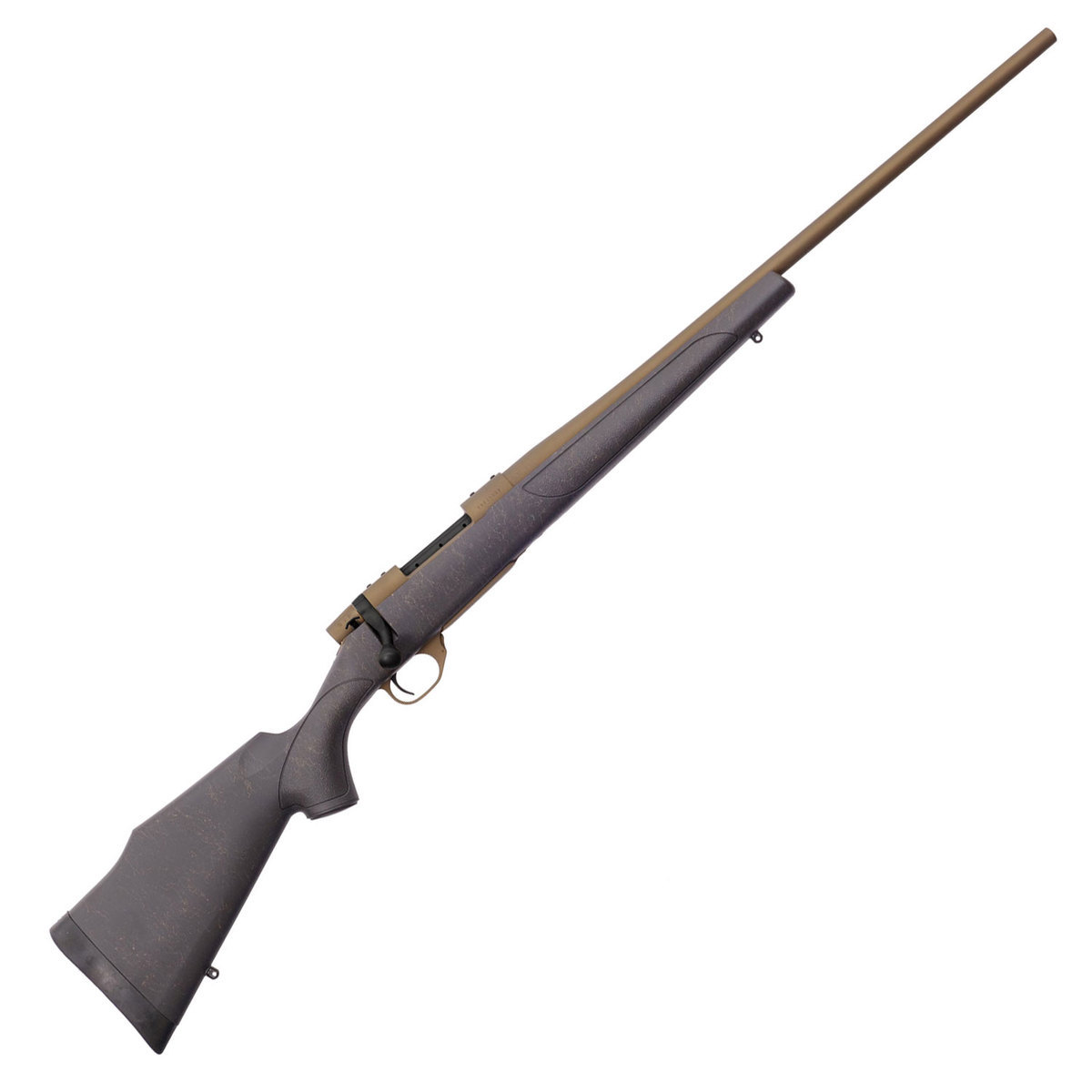 Weatherby Vanguard Weatherguard 6.5 Creedmoor Black/Bronze Bolt Action Rifle - 24in - Black With Bronze Webbing Weatherby Vanguard Weatherguard 6.5 Creedmoor Black/Bronze Bolt Action Rifle - 24in - Black With Bronze Webbing