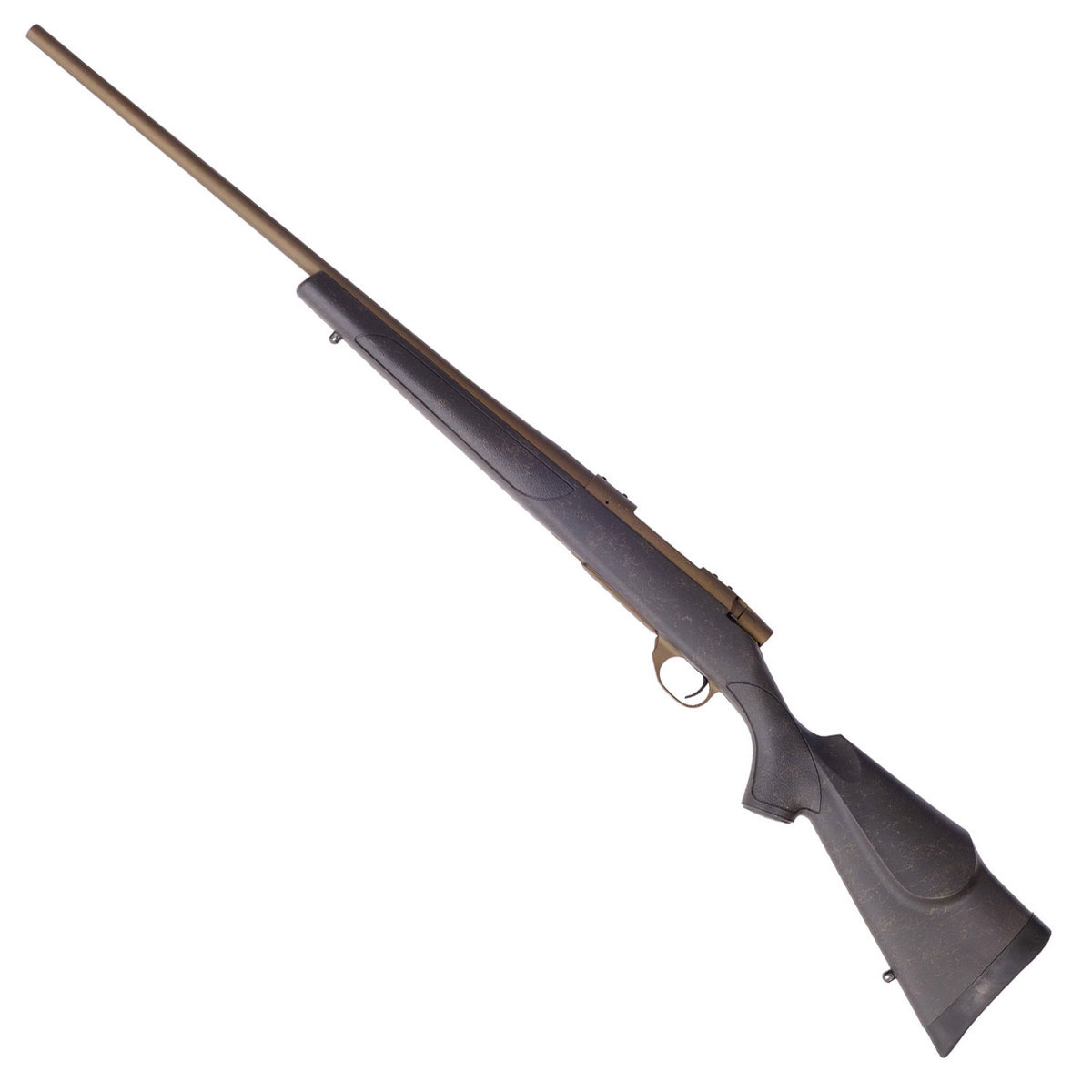 Weatherby Vanguard Weatherguard 6.5 Creedmoor Black/Bronze Bolt Action Rifle - 24in - Black With Bronze Webbing Weatherby Vanguard Weatherguard 6.5 Creedmoor Black/Bronze Bolt Action Rifle - 24in - Black With Bronze Webbing