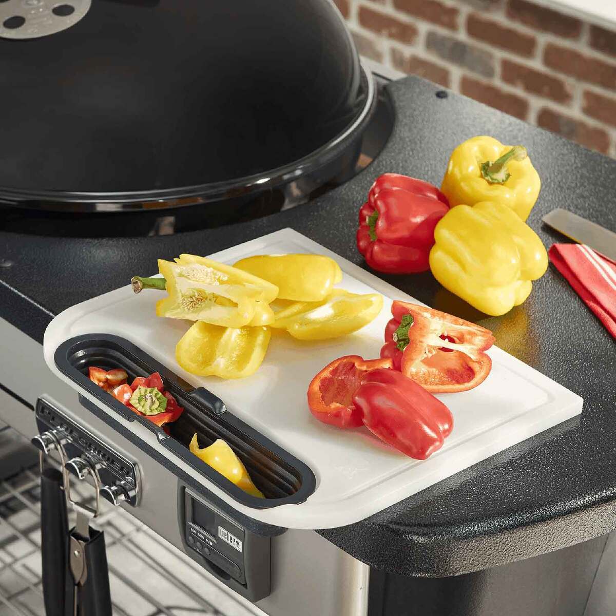 Weber Cutting Board with Catch Bin - White Weber Cutting Board with Catch Bin - White