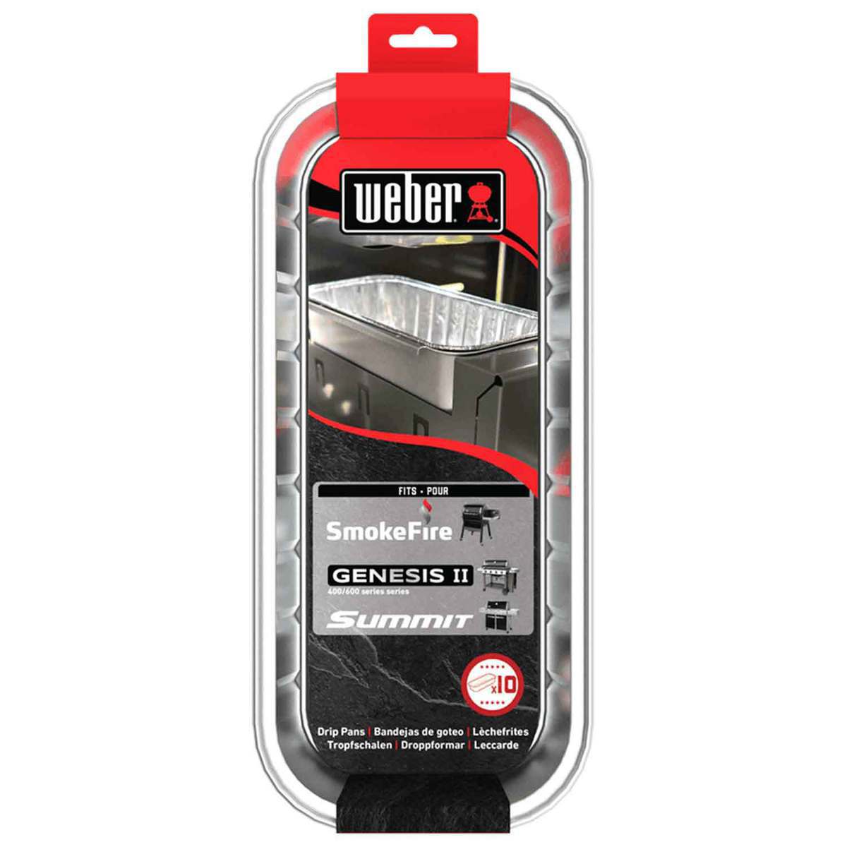 Weber Drip Pan - 10 Pack - 2.5in H x 5in W x 11.1in D Weber Drip Pan - 10 Pack - 2.5in H x 5in W x 11.1in D