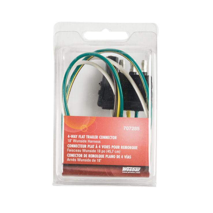 Wesbarg 4 Flat Trailer End 18 inch Wire Harness Wesbarg 4 Flat Trailer End 18 inch Wire Harness