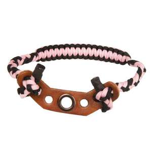 Braided Pink and Black Bow Wrist Sling