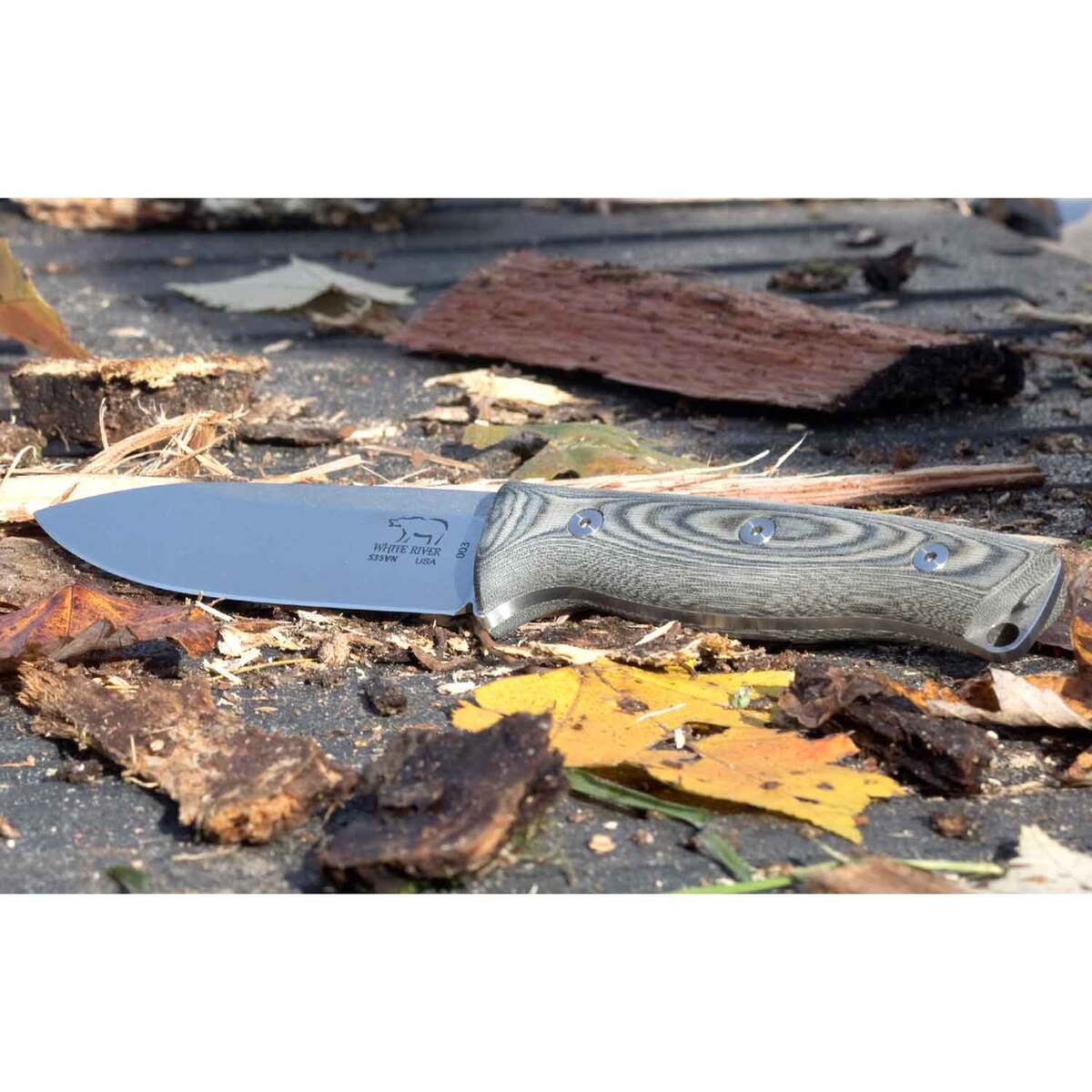 White River Ursus 45 4.5 inch Fixed Blade Knife - Olive Drab/ Black White River Ursus 45 4.5 inch Fixed Blade Knife - Olive Drab/ Black