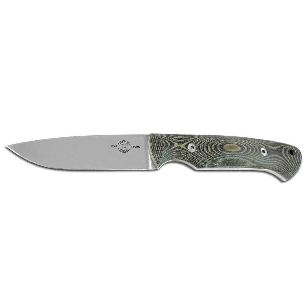 White River Hunter 3.5 inch Fixed Blade Knife - Olive Drab/ Black White River Hunter 3.5 inch Fixed Blade Knife - Olive Drab/ Black