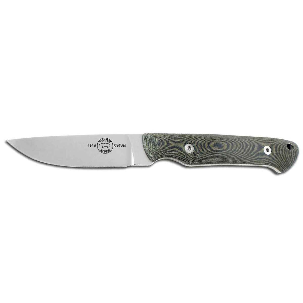 White River Small Game 2.62 inch Fixed Blade Knife - Olive Drab/ Black White River Small Game 2.62 inch Fixed Blade Knife - Olive Drab/ Black