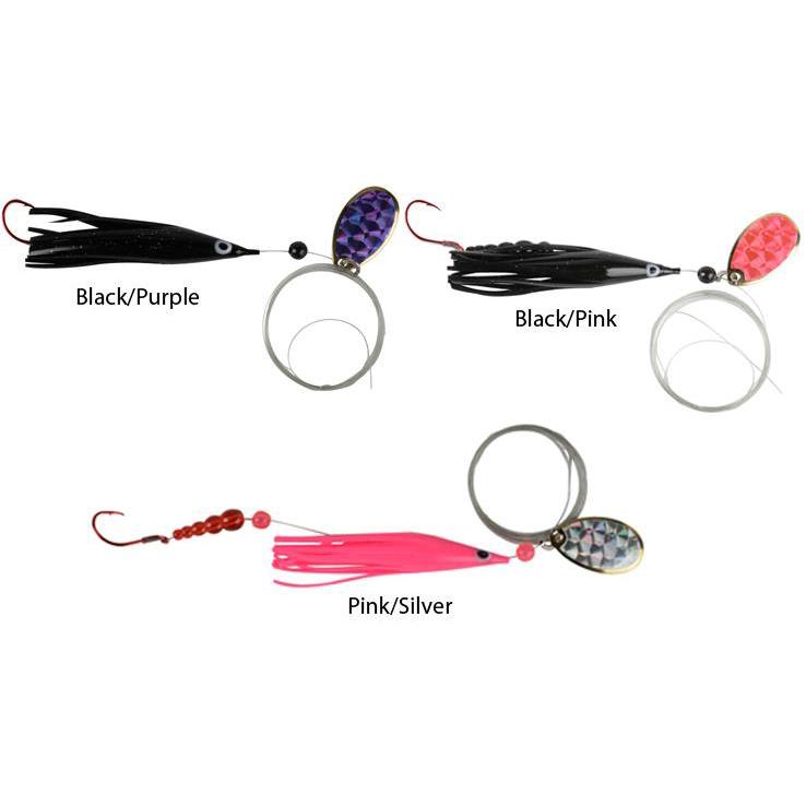 Multiple Hoochie Rigs Wicked Lures Trout Killer Hoochie Rig - Pink/Chartreuse, 6ft ...