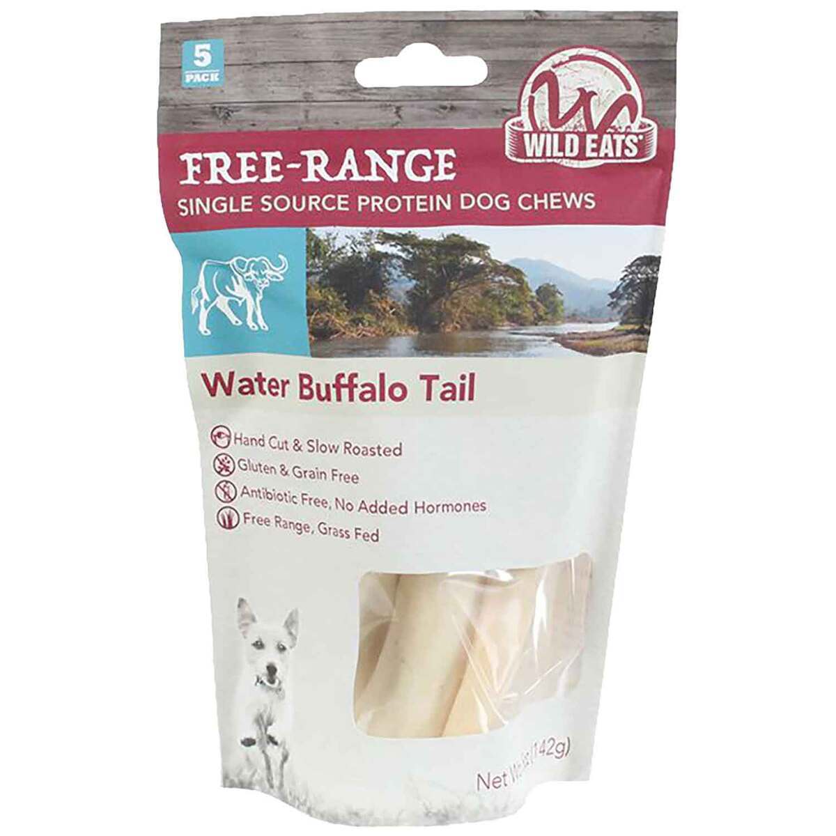 Wild Eats Water Buffalo Bully Tail Dog Treat - 5 Pack Wild Eats Water Buffalo Bully Tail Dog Treat - 5 Pack