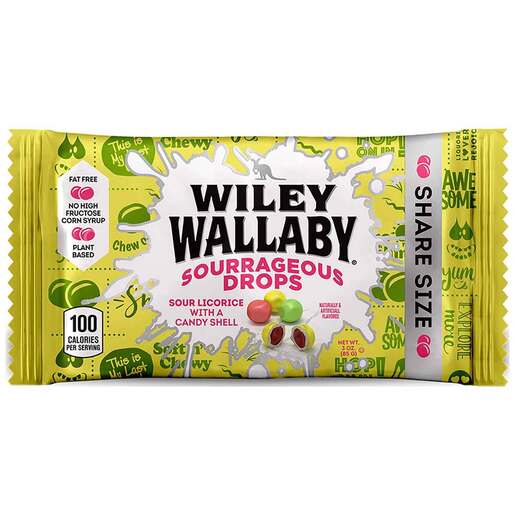 Wiley Wallaby Sourrageous Drops Candy