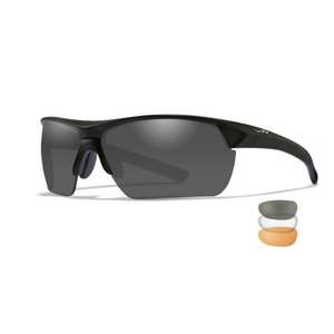 Wiley X Guard Advanced Black Shooting Glasses - Light Rust/Smoke Grey/Clear