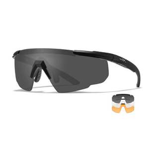 Wiley X Saber Advanced Black Shooting Glasses - Light Rust/Smoke Grey/Clear