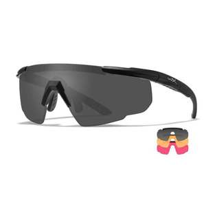 Wiley X Saber Advanced Black Shooting Glasses - Light Rust/Smoke Grey/Vermillion