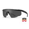 Wiley X Saber Advanced Black Shooting Glasses - Light Rust/Smoke Grey/Vermillion - Black