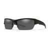 Wiley X WX Valor Black Shooting Glasses - Smoke Grey - Black