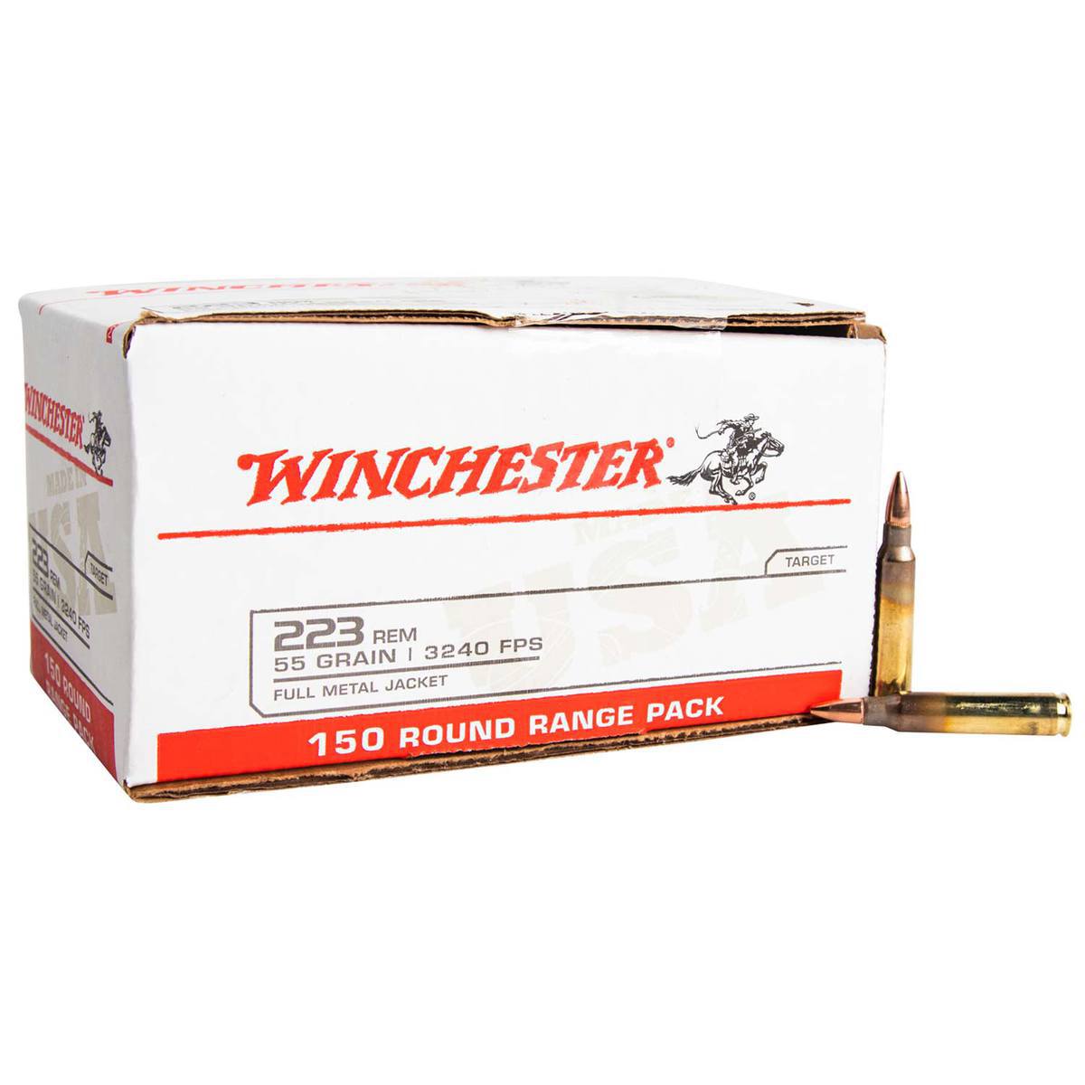 Winchester 223 Remington 55gr FMJ Rifle Ammo - 150 Rounds Winchester 223 Remington 55gr FMJ Rifle Ammo - 150 Rounds