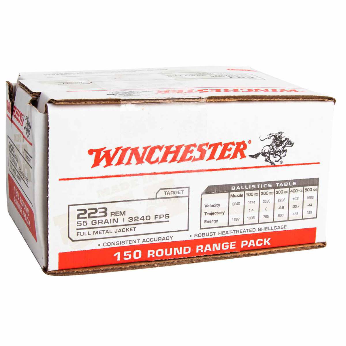 Winchester 223 Remington 55gr FMJ Rifle Ammo - 150 Rounds Winchester 223 Remington 55gr FMJ Rifle Ammo - 150 Rounds