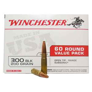 Winchester 300 AAC Blackout 200gr OT Rifle Ammo - 60 Rounds