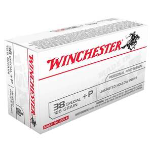 Winchester 38 Special +P 125gr JHP Handgun Ammo - 50 Rounds
