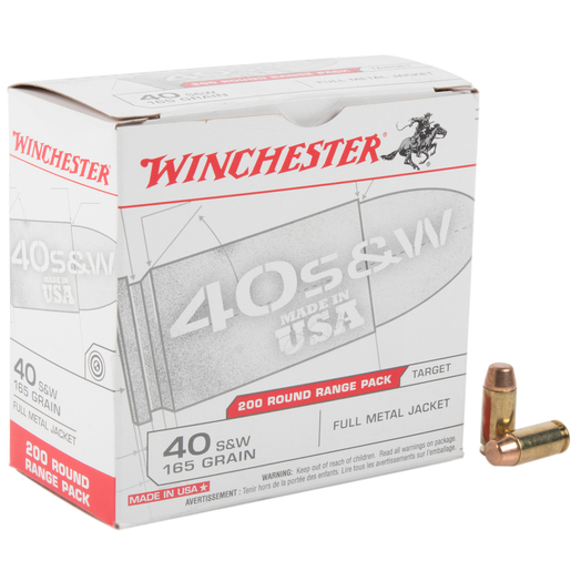 Winchester 40 S&W 165gr FMJ Handgun Ammo Ammo - 200 Rounds 200 Rounds Ammo