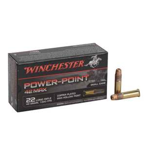 Winchester 42 Max 22 Long Rifle 42gr HP Rimfire Ammo - 50 Rounds