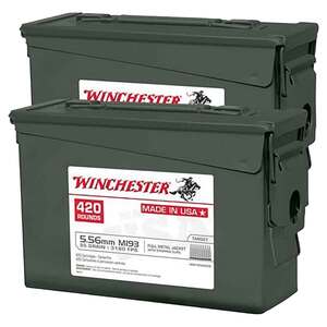 Winchester USA 5.56mm NATO 55gr FMJ Rifle Ammo - 840 Rounds
