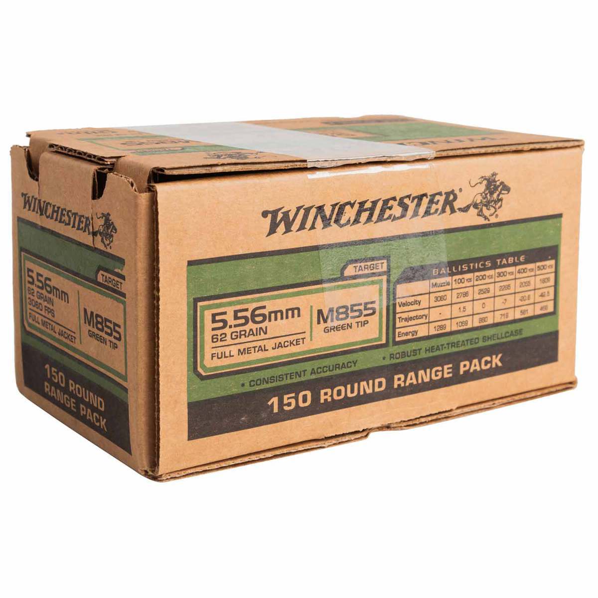 Winchester 5.56mm NATO 62gr FMJLC Rifle Ammo - 150 Rounds Winchester 5.56mm NATO 62gr FMJLC Rifle Ammo - 150 Rounds