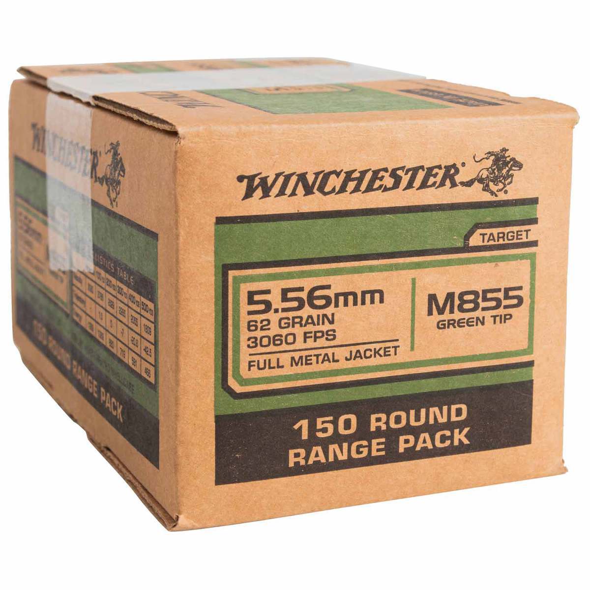 Winchester 5.56mm NATO 62gr FMJLC Rifle Ammo - 150 Rounds Winchester 5.56mm NATO 62gr FMJLC Rifle Ammo - 150 Rounds