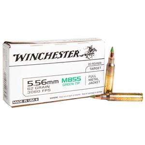 Winchester 5.56mm NATO 62gr FMJLC Rifle Ammo - 20 Rounds