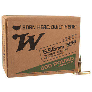 Winchester 5.56mm NATO 62gr FMJLC Rifle Ammo - 500 Rounds