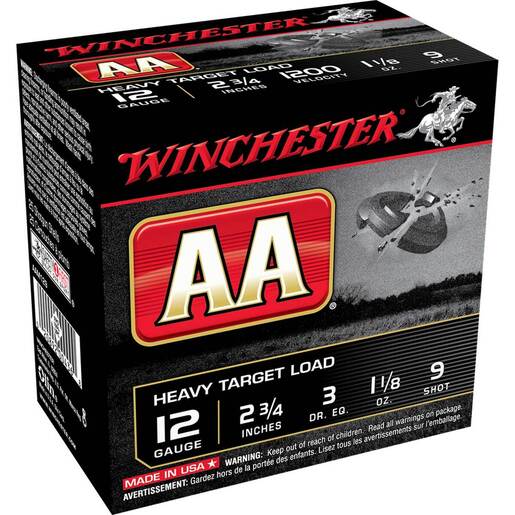 Winchester AA 12 Gauge 2-3/4in 1-1/8oz #9 Target Shotshells Ammo - 25 Rounds Ammo - #9 25 Rounds - #9 Ammo