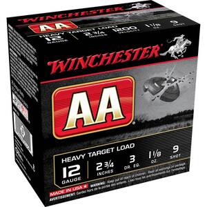 Winchester AA 12 Gauge 2-3/4in 1-1/8oz #9 Target Shotshells - 25 Rounds